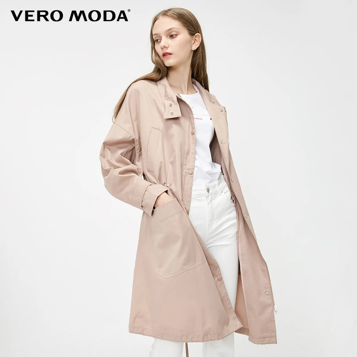 Fawn Vero Moda женский плащ свободного кроя с принтом граффити | 319121532 - Цвет: Fawn