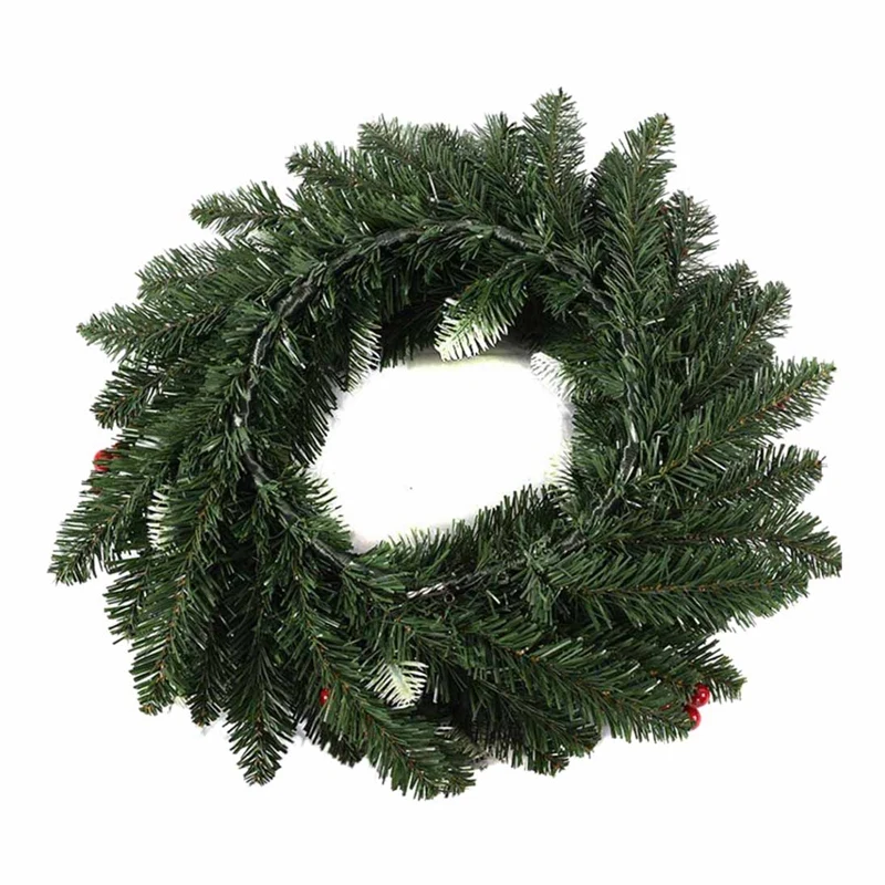40cm Christmas Wreath Door Decoration Artificial Foam Berry with Natural Pine Cone Pendant Wall Decor | Дом и сад