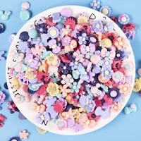 50pcs cartoon resin flowers bow animals mixed flat back cabochons for jewelry making diy girls hair accessories crafts materials