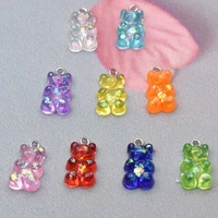 1021mm 9 colors bright color bear pendant charms resin for handmade bracelets necklace earring key chain diy jewelry