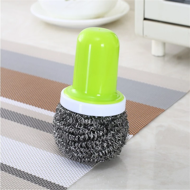 

1Pcs Cleaning Steel Wire Ball Brush Kitchen Gadgets Kitchen Accessories Cuisine Cleaning Tools Accessories for Kitchen.Q