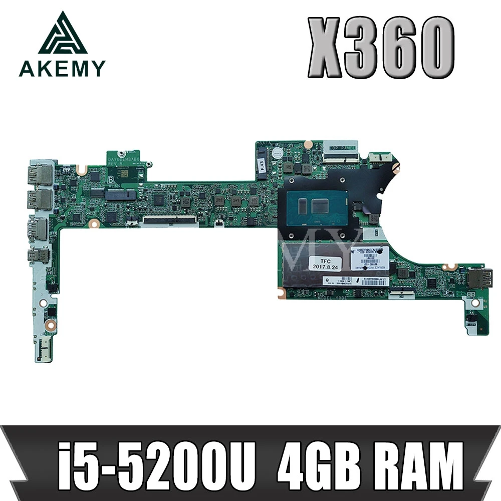 Материнская плата для ноутбука For HP Spectre X360 13 4000 801507 501 с процессором i5 5200U 4 Гб ОЗУ