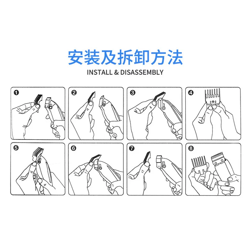 

8pcs universal hair clipper cutting comb cover, barber shop trimmer protective gear accessory limit comb hairdressing tool