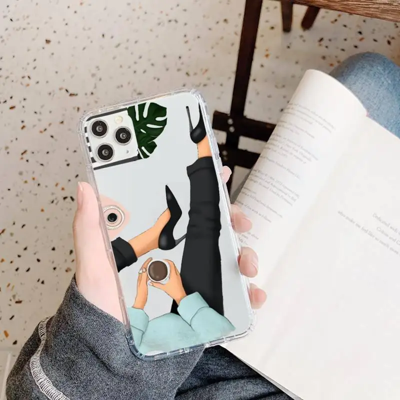 

Fashion Beautiful Girl Pattern Phone Cases Transparent soft For iphone 5 5s 5c se 6 6s 7 8 11 12 plus mini x xs xr pro max