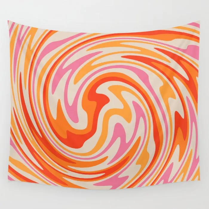 

Ретро крутящийся цветной абстрактный настенный гобелен в стиле 70-х, настенное покрытие, домашнее украшение, одеяло, настенная гобеленка для...