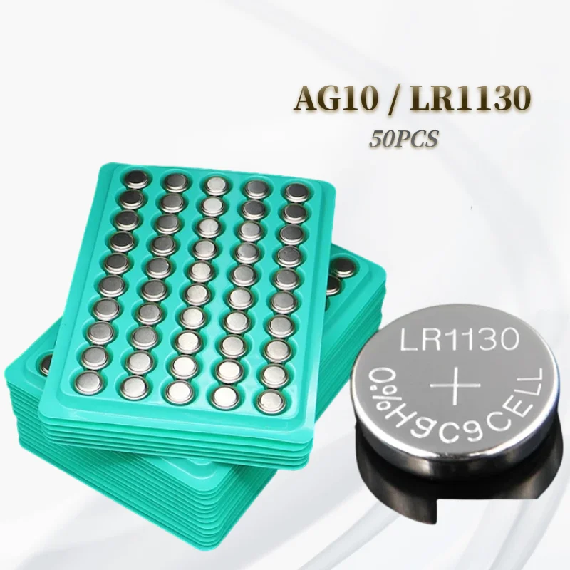 

New LR1130 Button Battery AG10 Environmental Protection Luminous Gifts Toys Lr54 Clock Electronic 1.55V Zinc Manganese Battery