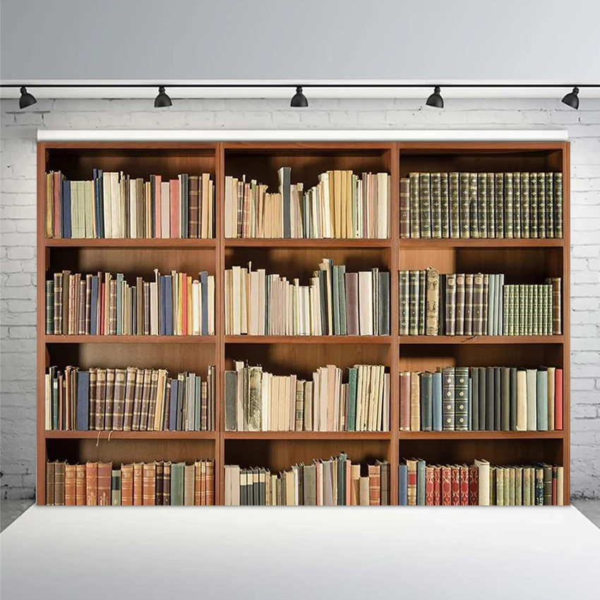 

Фон-книжка для фотосъемки с изображением библиотеки книжного шкафа декор для школьной видеозаписи офисной конференции веб-камеры
