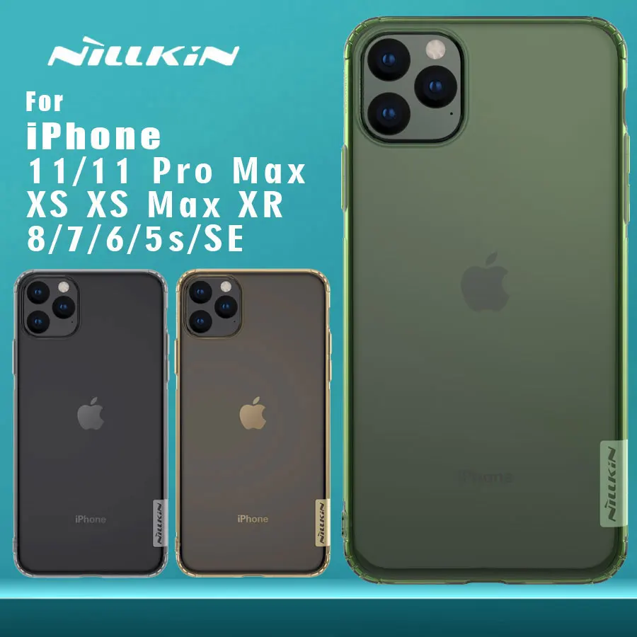 Для iPhone X XR XS Max чехол Nillkin TPU 0 6 мм Ультратонкий для телефона силиконовый 8 7 6s Plus 5 5S SE
