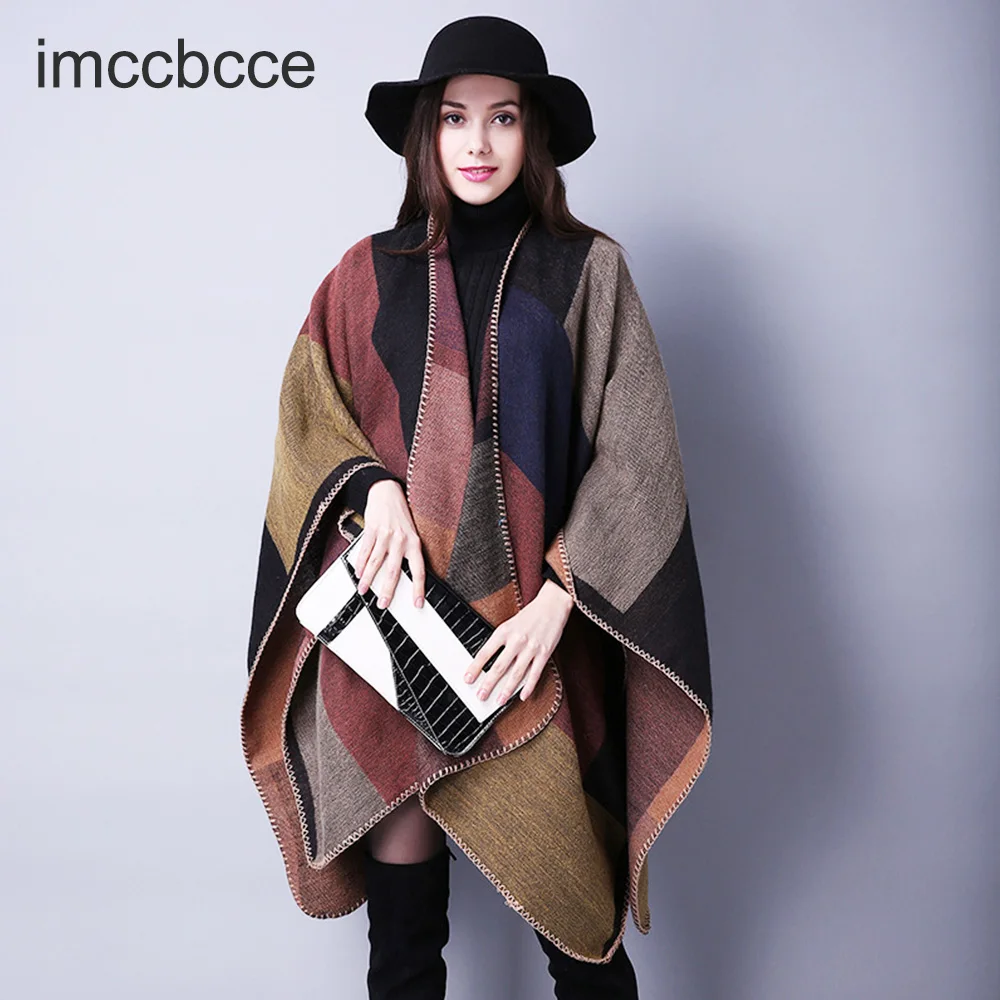 

Fashion Women Blanket Scarf Shawl Knitted Batwing Duplex Shawl Long Sleeve Cardigan Coat Cloak Wrap Poncho Warm Thicker Cloak