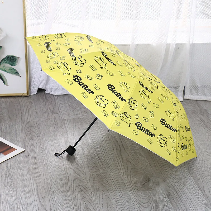 

KPOP Bangtan Boys Butter Printing Sunscreen Umbrella JIMIN SUGA JUNG KOOK Fans Collection a44