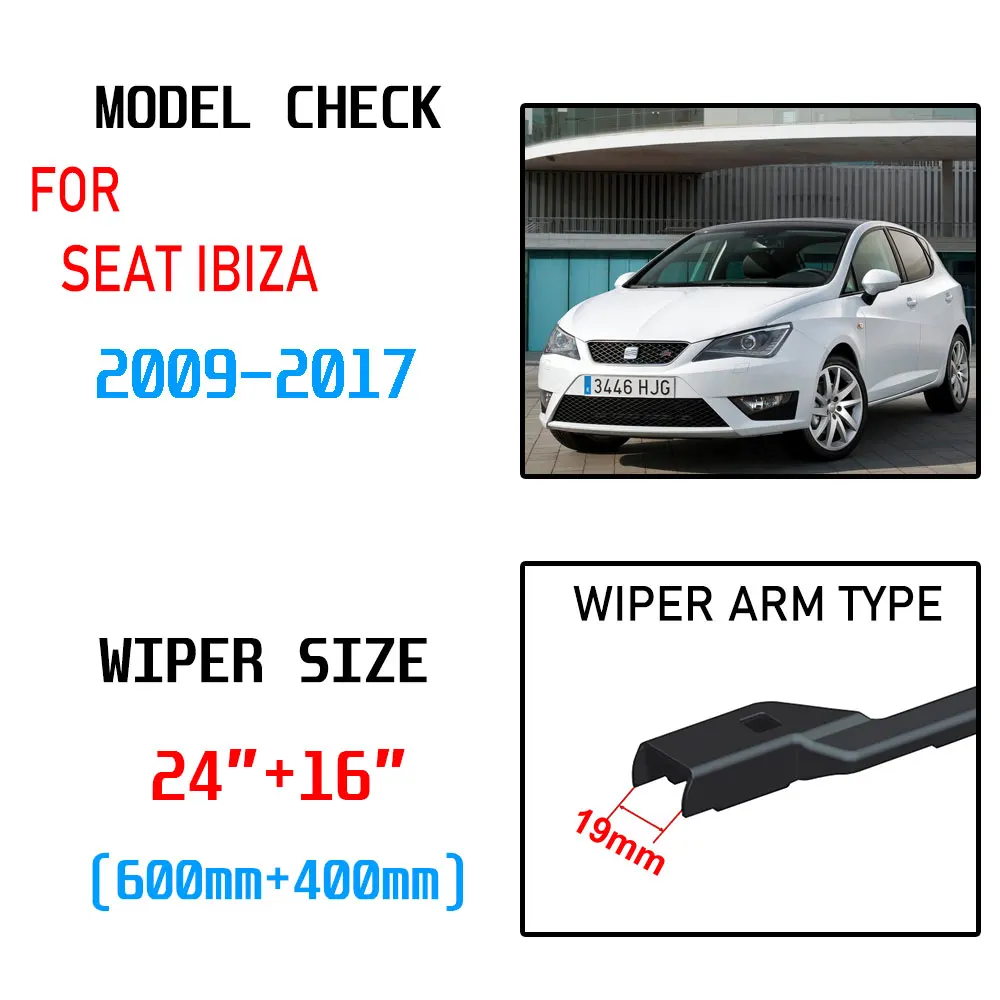 For SEAT Ibiza 2009 2010 2011 2012 2013 2014 2015 2016 2017 Accessories Car Front Windshield Windscreen Wiper Blades Brushes | Автомобили