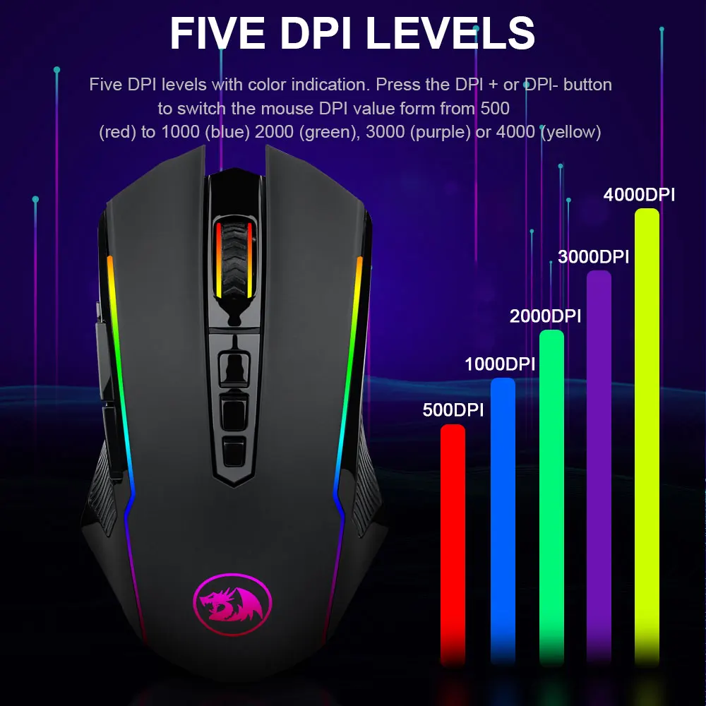 Беспроводная игровая мышь Redragon RANGER LITE 2 4 ГГц 8000 DPI | Компьютеры и офис