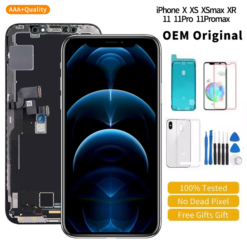 Класс AAA +++ новый оригинальный для IPhone X XS XR XSmax 11 11Pro 11Promax сенсорный экран