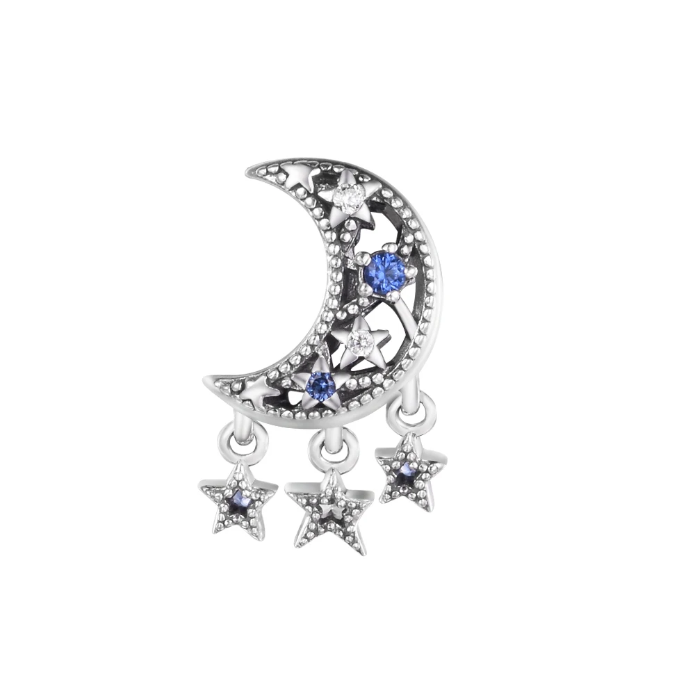 

Fits CKK Bracelets 925 Sterling Silver Star & Crescent Moon Charm Beads for Jewelry Making Women Charms Bead Kralen Berloque