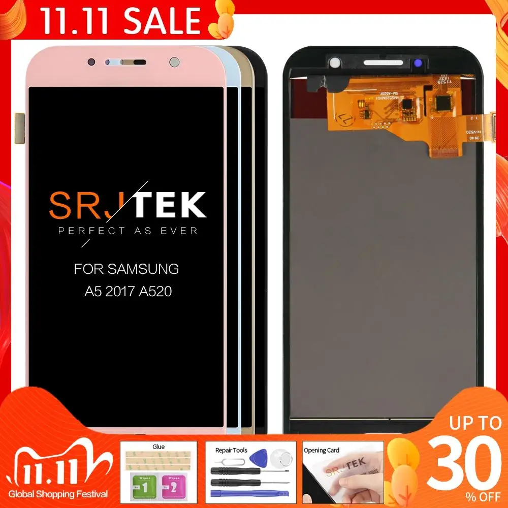 

5.0" A520f lcd For SAMSUNG GALAXY A5 2017 LCD Display A520 SM-A520F Touch Screen Digitizer Assembly Replacement A520f display