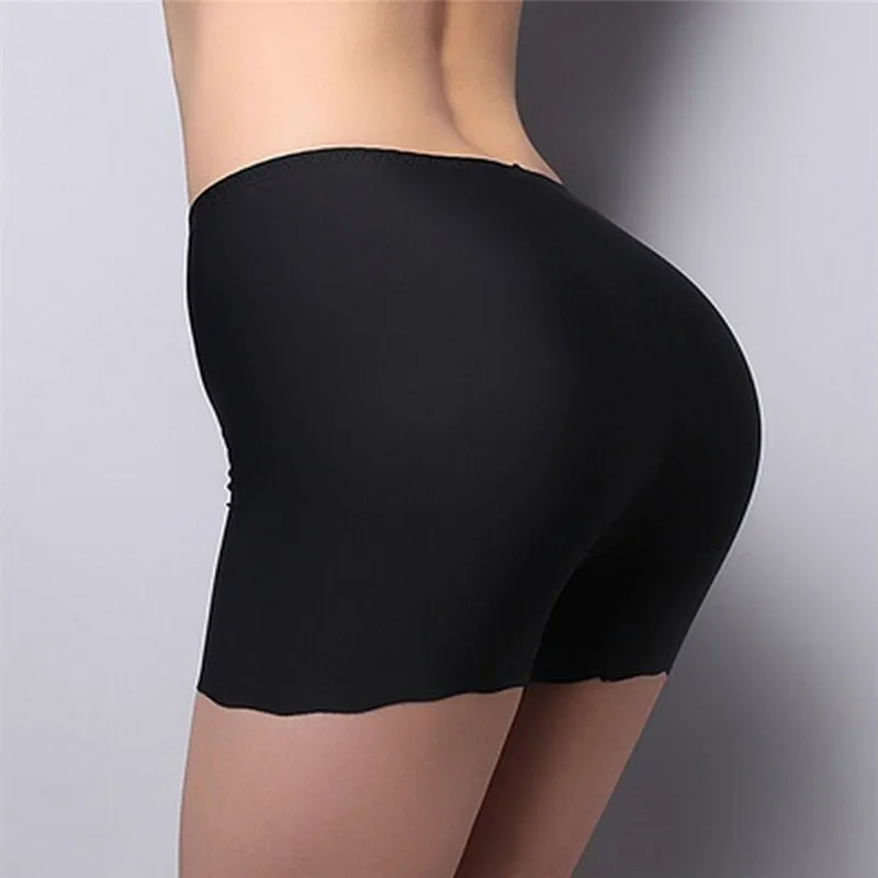 

1pc Sexy Silk Ice Pants White/Black/Nude Women Safety Short Pants Gifts For Women Free Size Summer Underwear Shorts