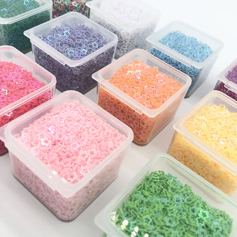 Пайетки россыпью 12 г/коркорт. Полые звездочки форма Сделай Сам ПВХ плоский дизайн