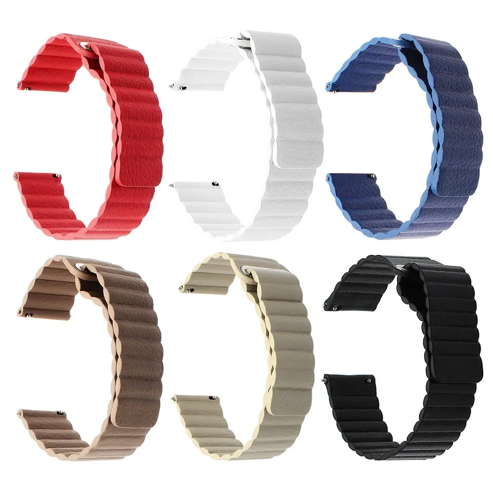 

Magnetic buckle Soft Strap For Samsung Galaxy Gear s3 Genuine Leather Active Watch 22mm Band Strap Quick Release Bracelet