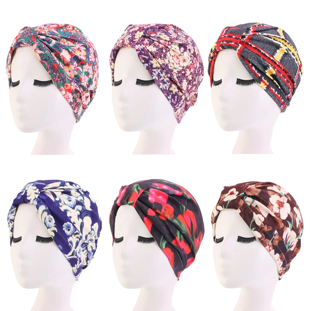 Женская шапка после химиотерапии для женщин с принтом мусульманская выпадения