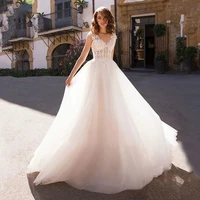 wedding dress lace wedding dress v neck sleeveless retro bridal dresses temperament backless tailing custom made