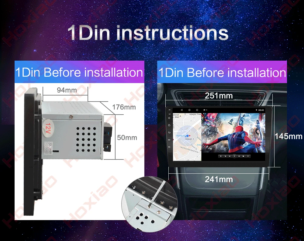1 DIN Встроенный Android 8,1 или 9,0 2 din Автомобильный Радио плеер с 2.5D Сенсорный экран RDS DAB BT gps 1" HD Автомобильный аудио 2DIN навигации