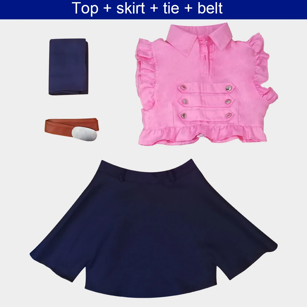 

Anime The Seven Deadly Sins Cosplay costumes Elizabeth Liones uniform Top / Skirt / bow tie / belt costume for Women Halloween