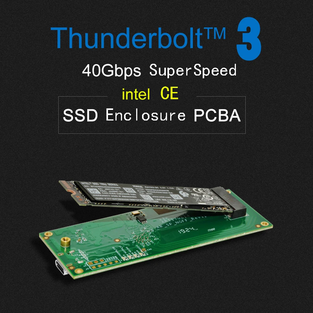 Корпус SSD Thunderbolt 3 NVME корпус SSD M2 M.2 внешний жесткий диск HD M 2 ssd-бокс адаптер NVME для TYPE-C USB 3,1 алюминий