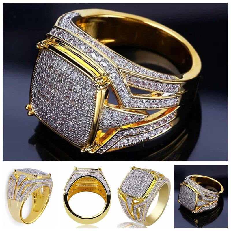 Большое Квадратное ювелирное изделие обручальное кольцо золотого цвета кольца