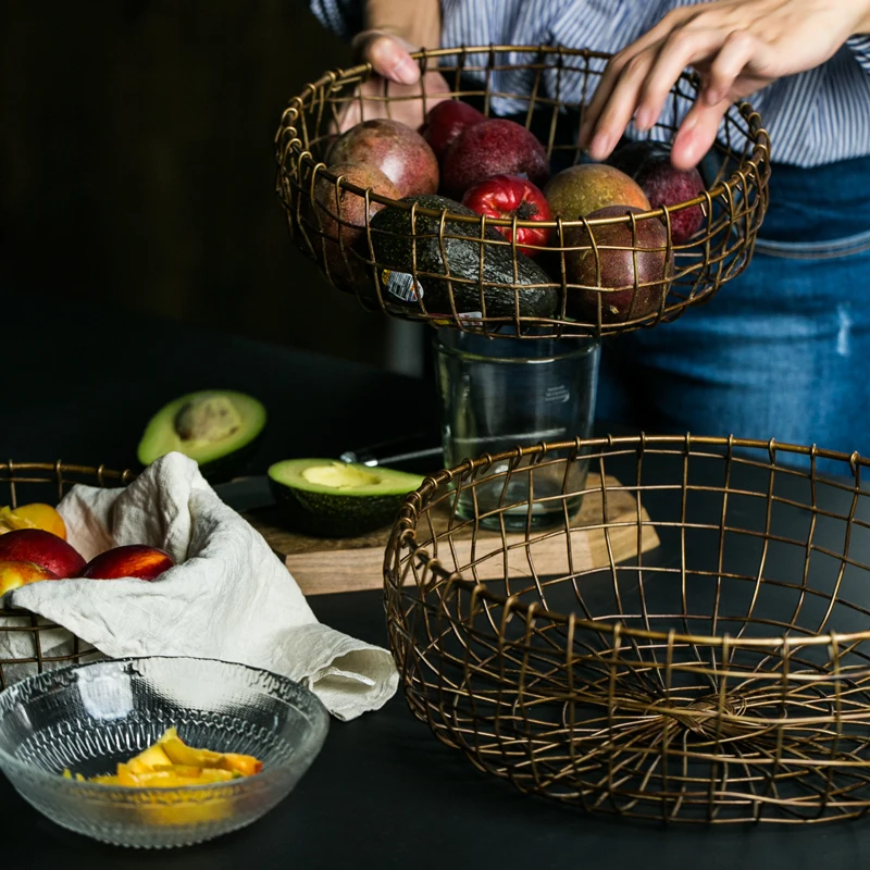 Корзина для хранения из кованого железа в стиле ретро скандинавский ветер