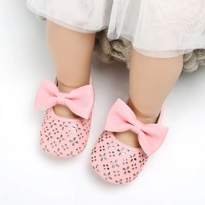 Обувь из ПУ кожи для маленьких девочек обувь с большим узлом малышей