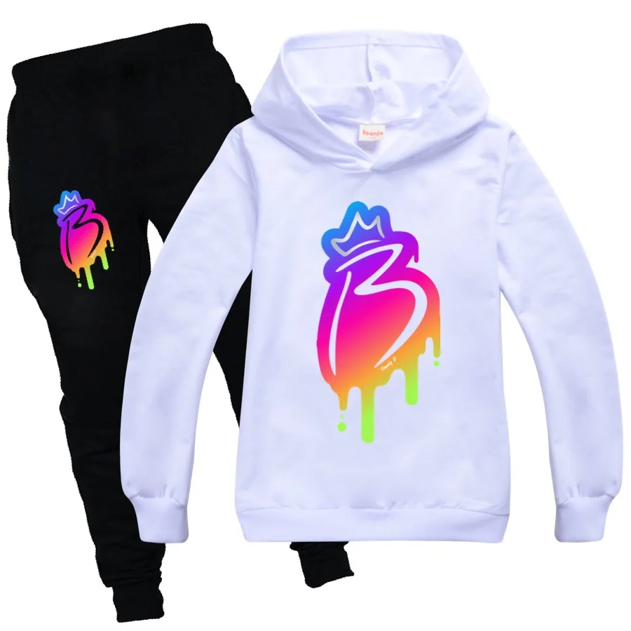 

2021 Baby Clothing Sets Children 2-16 Years Birthday Suit Boys Girl Tracksuits Kids Royally B Sport Suits Hoodies Top +Pants Set