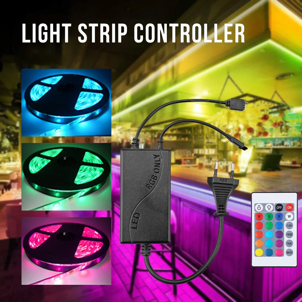 

Аксессуары для освещения 12 В 2 а RGB светодиодный беспроводной контроллер 4-контактный 24-кнопочный пульт дистанционного управления освещение...