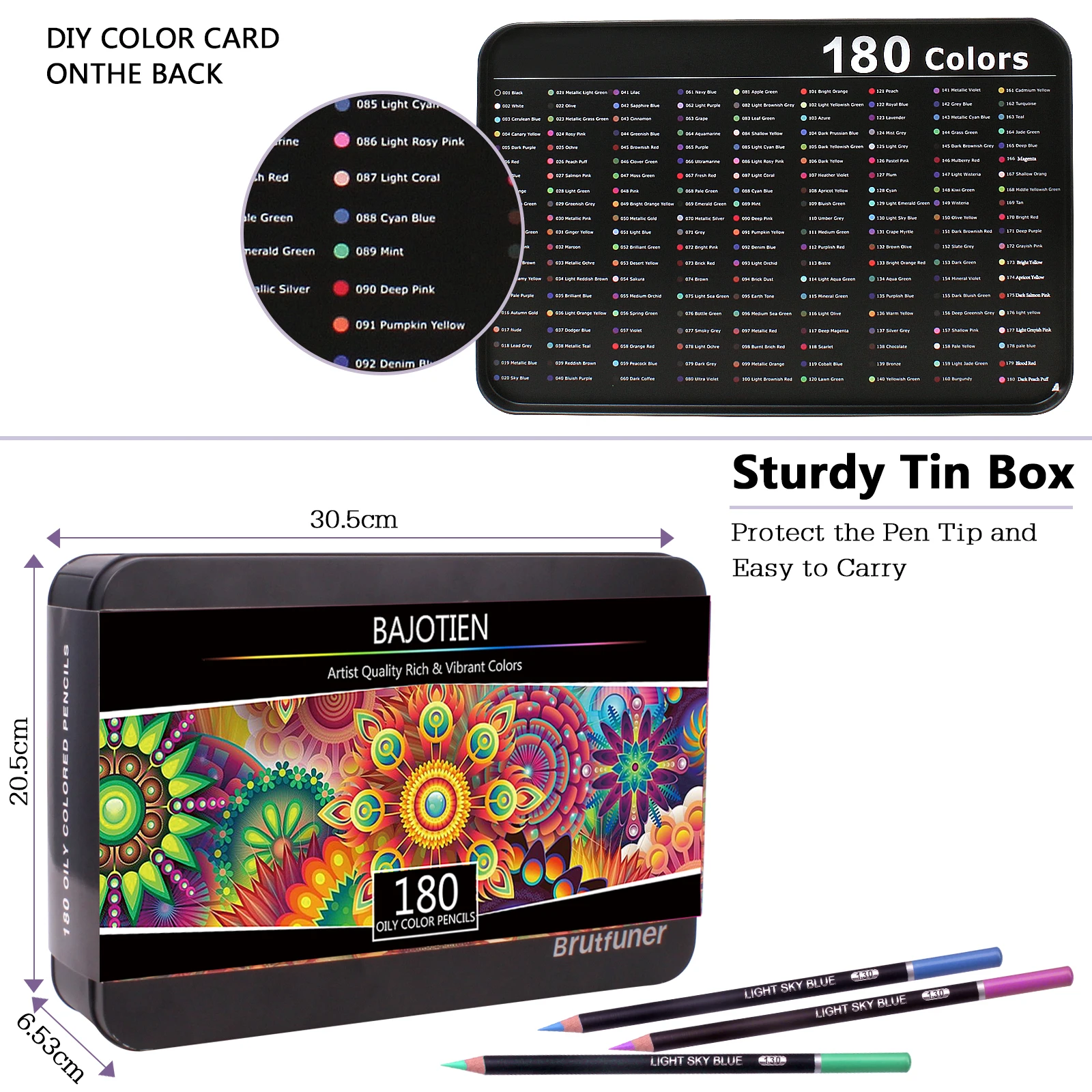 Набор цветных карандашей для рисования и набросков 180 цветов | Канцтовары офиса