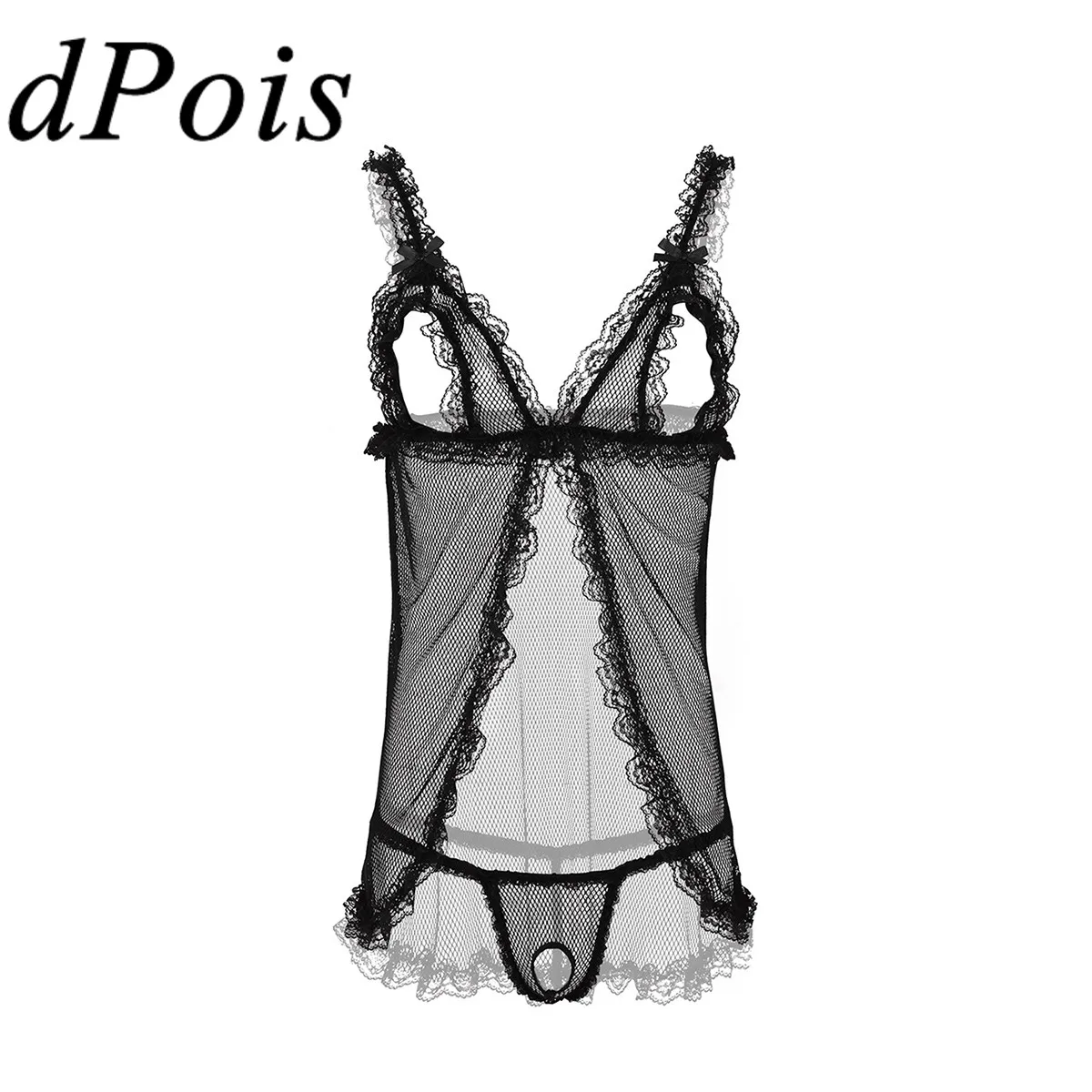 Комплект нижнего белья Мужской Прозрачный кружевная Пижама для взрослых