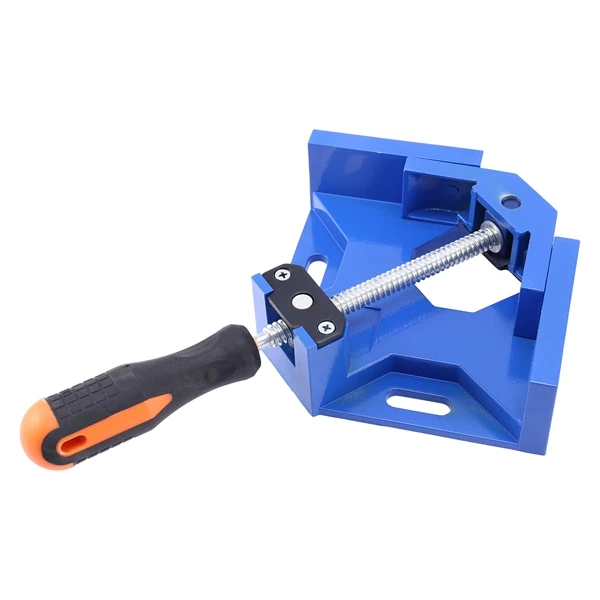 

Right Angle Clamp, Single Handle 90 Degree Aluminum Alloy Corner Clamp, Vise Holder with Adjustable Swing Jaw -Blue