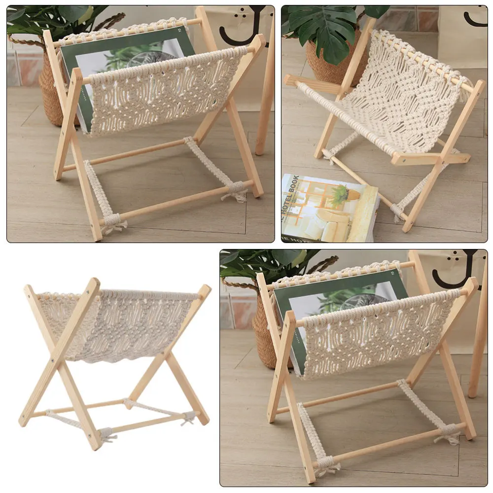 

Rustic Woven Magazine Rack Folding Magazine Rack Object Rack Photo Props