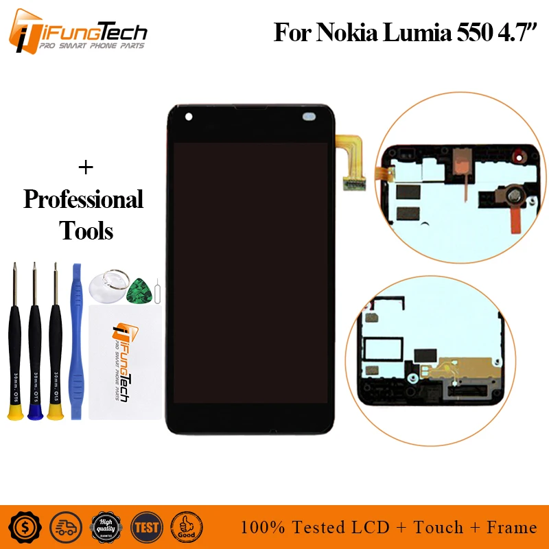 ЖК-дисплей для Nokia Lumia 550 дигитайзер сенсорного экрана в сборе сменные детали RM-1127