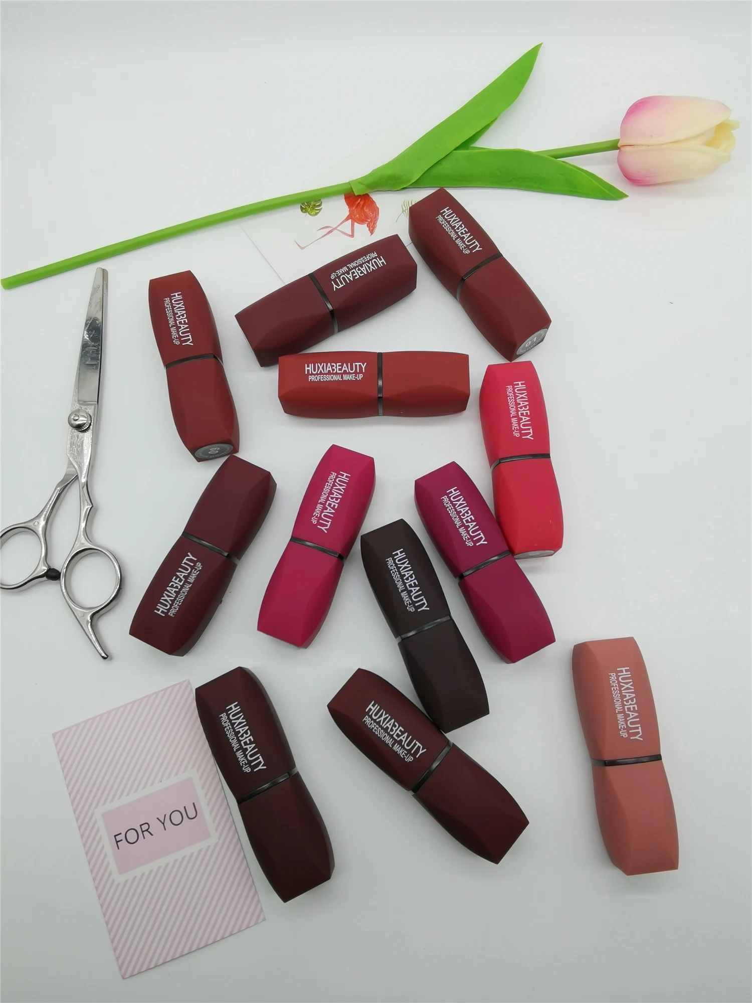 Huxiabeauty 12 цветов натуральная матовая губная помада водостойкая сексуальный