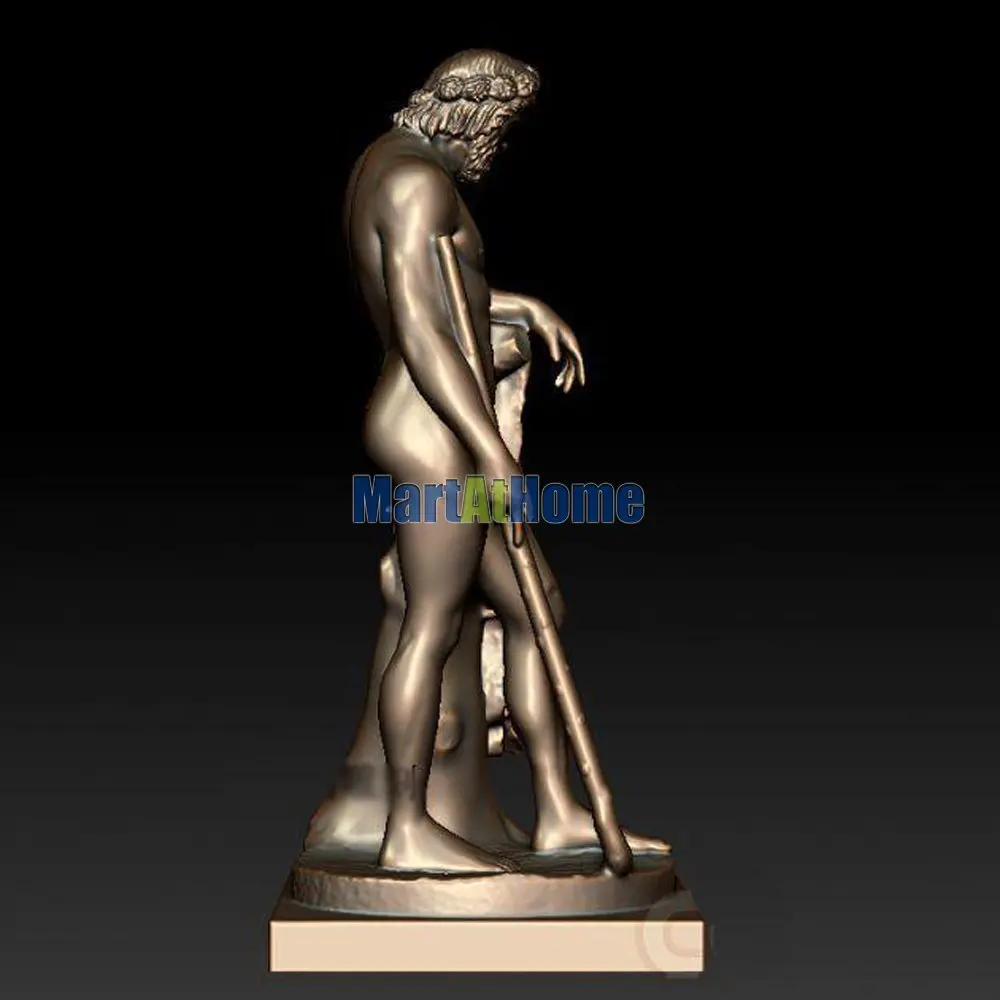 

European Sculpture Model Aristippus 3D Model STL File Round Carving Drawing for CNC Router Engraving & 3D Printing