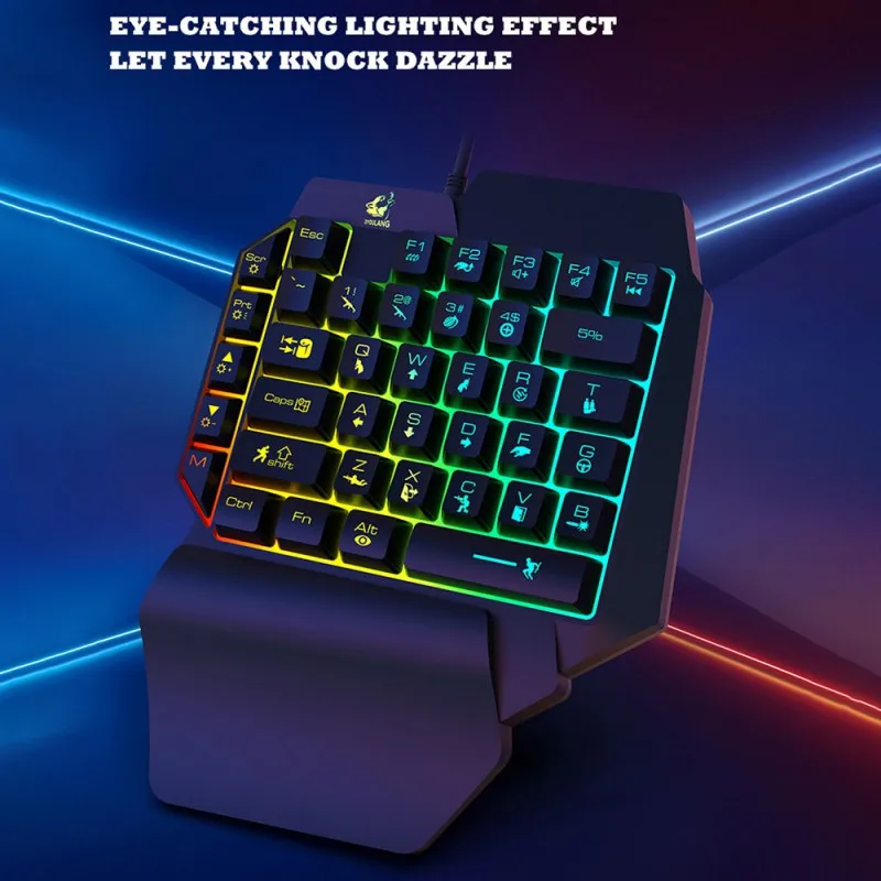 USB Проводная клавиатура мышь одна рука портативный отзывчивый ПК телефон игровой