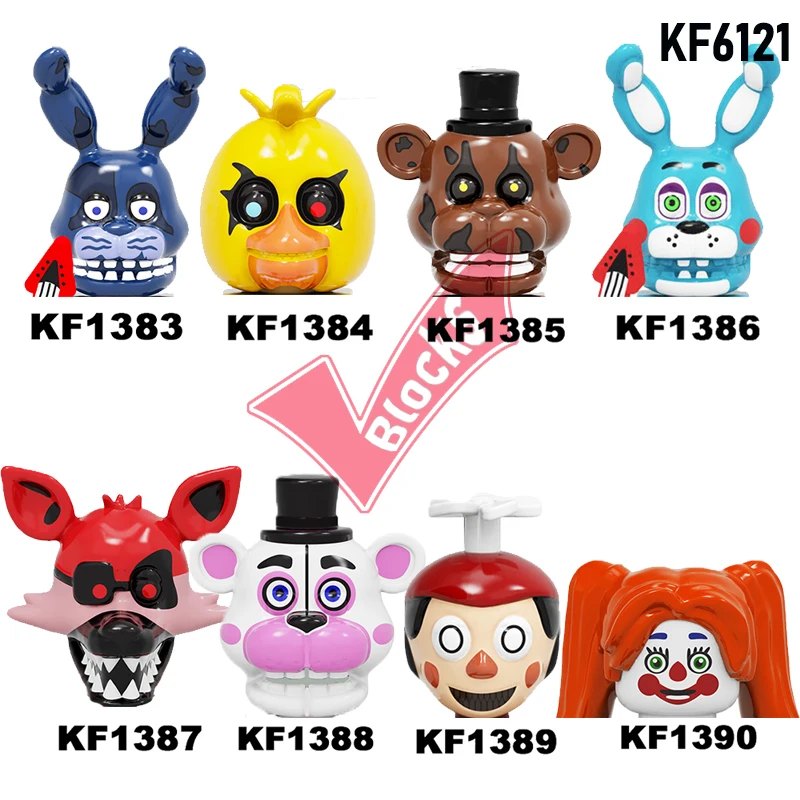 Мини-конструктор пять ночей Atfreddy KF6122 FNAF кошмарный кекс розовый Фокси спинтрафт
