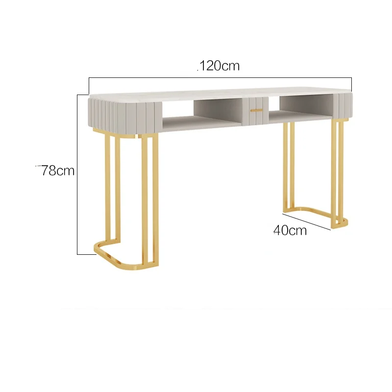 

120cm Customizable European Style Manicure Table Modern Minimalist Light Luxury Multifunctional 2-layer Marble Manicure Tables