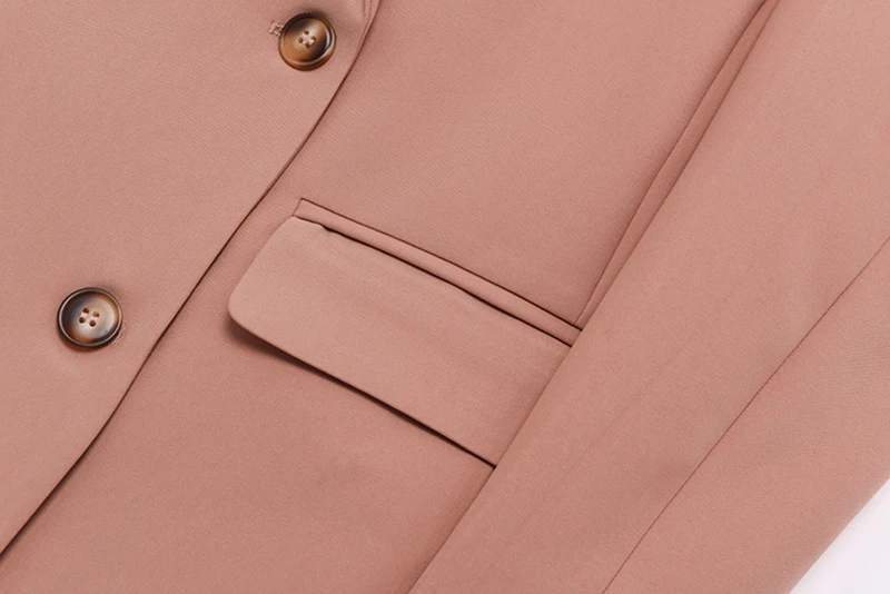 

[EAM] Women Pink Big Size Double Breasted Blazer New Lapel Long Sleeve Loose Fit Jacket Fashion Tide Spring Autumn 2021 1DD6911