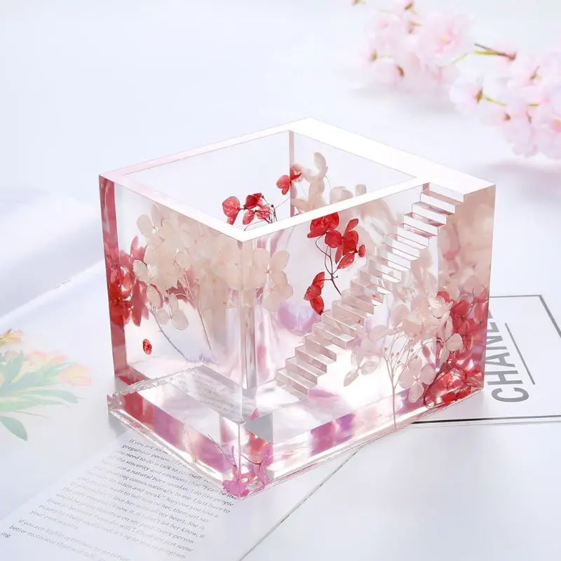 

DIY Square Stair Silicone Mold Square Drip Concrete Gypsum Abrasive Box Decoration