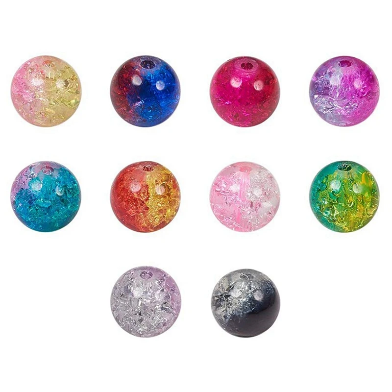 

1250 Pcs Glazed Glass Beads for Jewelry Making 8Mm & 6Mm