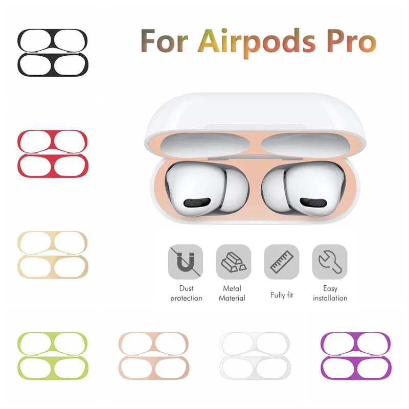 Полная защита для AirPods Pro 3 металлическая пленка наклейка от пыли тонкая