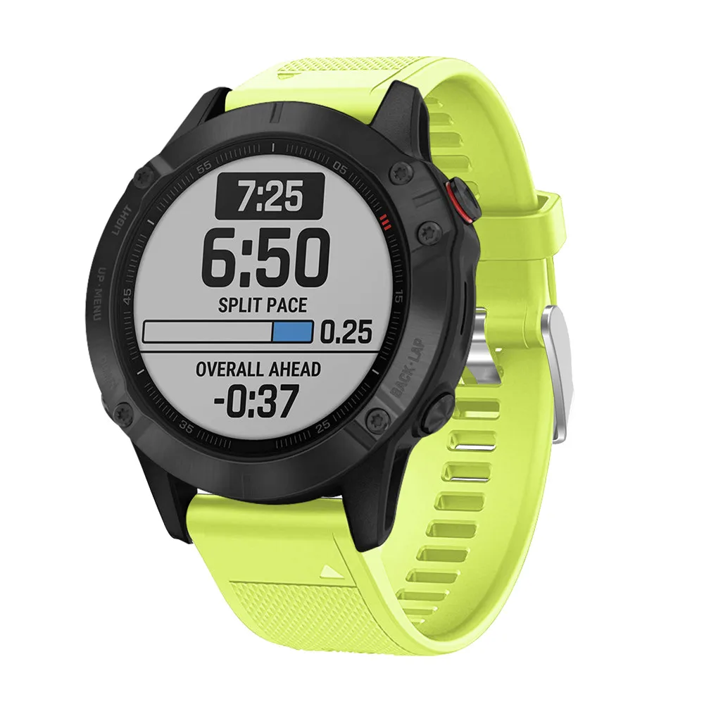Зеленый 26 мм силиконовый ремешок для часов Ремешок для Garmin Fenix 6X6 6S Pro 5X5 5S Plus 3 3HR часы браслет легко подходят быстрый выпуск 20 22 мм - Цвет: Зеленый