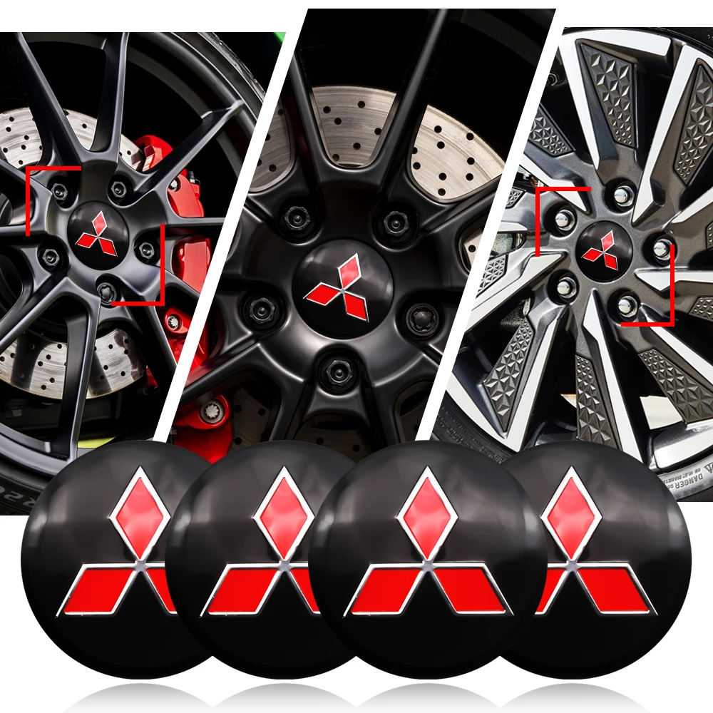 

4Pcs 56mm Car Wheel Center Sticker Hub Cap Carbon Fiber Stickers Car Styling For Mitsubishi Group i Miev Colt Lancer Eclipse Cro