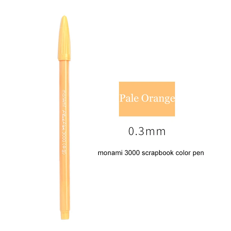 Pale Orange Корейская ручка для рисования Monami с 3000 фломастером, 0,3 мм, водостойкая ручка, ручка для скрапбукинга, цветная ручка с чернилами, милые стационарные каваи - Цвет: Pale Orange