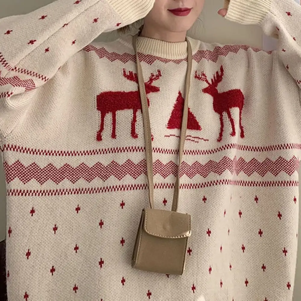 

Пуловер, свитер с круглым вырезом, Рождественский свитер, Праздничный Рождественский свитер с принтом снежинок